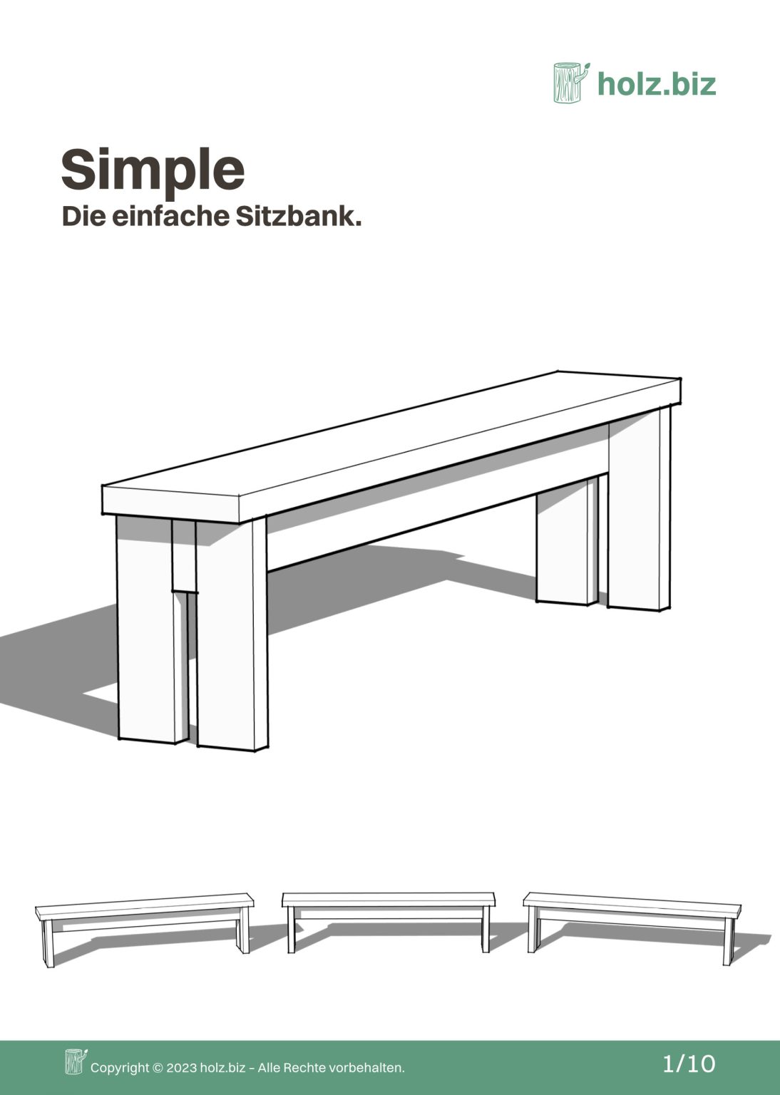 SIMPLE Sitzbank selber bauen mit dem gratis Bauplan auf holz.biz