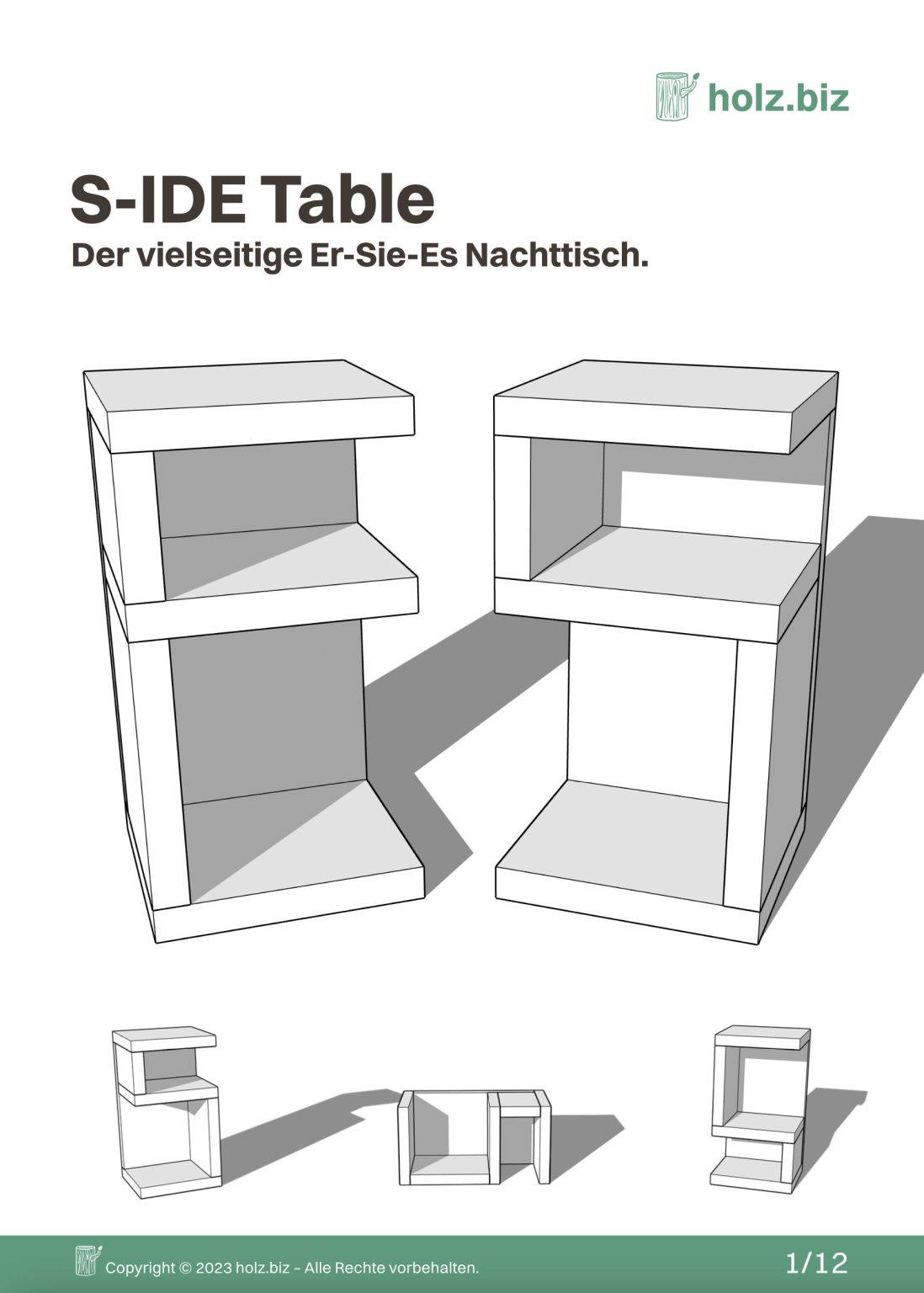 SIDE Table DIY Holz Nachttisch selbst bauen Bauplan Cover